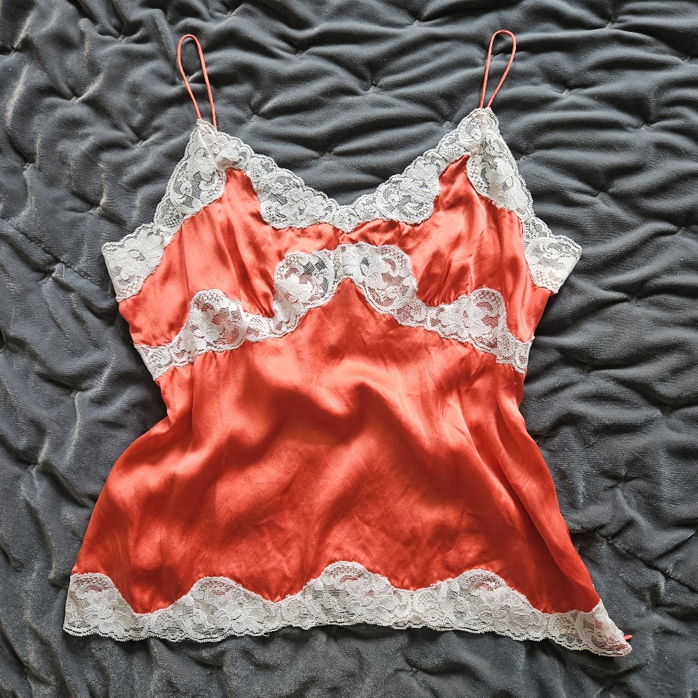 Vintage Silk Coral Camisole Top